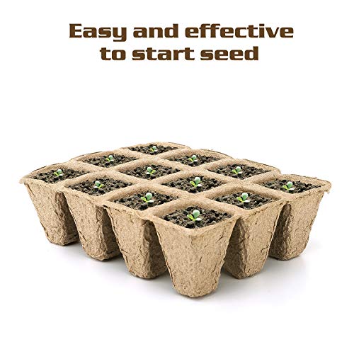 3 Inch Peat Pots for Gardening Seed Starter Tray Kit 100 PCS Housolution Recycled Seed Starting pots, Natural Eco-friendly and Biodegradable Plant Starting Pots Germination Container 